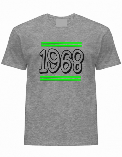 T-Shirt 1968 grau-schwarz-grün, günstig kaufen